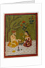 Couple seated under a tree, c.1700 by School Indian