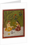 Couple seated under a tree, c.1700 by School Indian