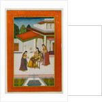 A lady receiving a messenger, mid 18th century by Indian School