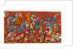 Battle scene from a Bhagavata Purana series, c.1625-50 by Indian School