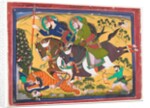 Maharaja Ram Singh hunting a tiger, second quarter of the 19th century by Indian School