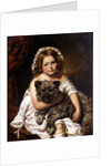 Young girl with her dog by English School