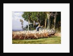 A Shepherd with a Flock of Sheep by Charles Emile Jacques