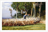 A Shepherd with a Flock of Sheep by Charles Emile Jacques