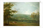 A Distant View of Towneley Hall, c.1777 by George the Elder Barret
