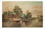 A River Scene by Thomas Grimshaw