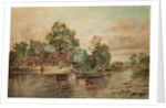 A River Scene by Thomas Grimshaw