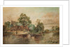A River Scene by Thomas Grimshaw