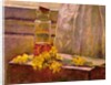 Still life of flowers with a jar on a table by Edouard Vuillard