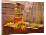 Still life of flowers with a jar on a table by Edouard Vuillard