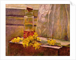 Still life of flowers with a jar on a table by Edouard Vuillard