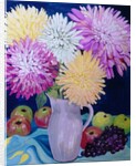 Autumn; Giant Dahlias and Fruit 2012 by Joan Thewsey