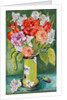 Carnations and Alstroemeria in an Art Nouveau Vase, 2011 by Joan Thewsey