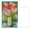Carnations and Alstroemeria in an Art Nouveau Vase, 2011 by Joan Thewsey