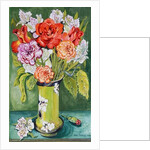 Carnations and Alstroemeria in an Art Nouveau Vase, 2011 by Joan Thewsey