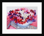 Sweet Peas in a Victorian Pot with Textiles, 2012 by Joan Thewsey