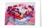 Sweet Peas in a Victorian Pot with Textiles, 2012 by Joan Thewsey