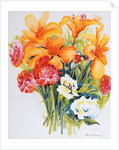Orange Lilies,Gardenias and Carnations 2006 by Joan Thewsey