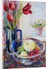 Tulips in a Jug,with a Glass Bowl, 2003 by Joan Thewsey