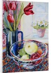 Tulips in a Jug,with a Glass Bowl, 2003 by Joan Thewsey