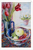 Tulips in a Jug,with a Glass Bowl, 2003 by Joan Thewsey