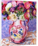 Asters in a Pink Floral Victorian Jug, 2002 by Joan Thewsey