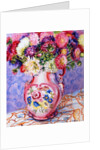 Asters in a Pink Floral Victorian Jug, 2002 by Joan Thewsey
