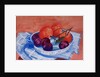 Plums and Mandarins in a dish, 2013 by Joan Thewsey