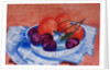 Plums and Mandarins in a dish, 2013 by Joan Thewsey