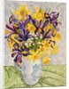 Iris and Daffodils with Patterned Textiles, 2008 by Joan Thewsey