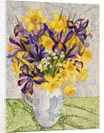 Iris and Daffodils with Patterned Textiles, 2008 by Joan Thewsey