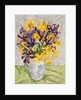 Iris and Daffodils with Patterned Textiles, 2008 by Joan Thewsey