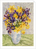 Iris and Daffodils with Patterned Textiles, 2008 by Joan Thewsey