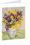 Iris and Daffodils with Patterned Textiles, 2008 by Joan Thewsey