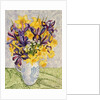Iris and Daffodils with Patterned Textiles, 2008 by Joan Thewsey