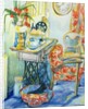 Cottage Interior, with Cat, 2000 by Joan Thewsey