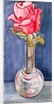 Pink Rose in a Bud Vase, 2000 by Joan Thewsey