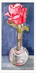 Pink Rose in a Bud Vase, 2000 by Joan Thewsey