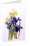 Three Purple and Two Yellow Iris with Buds, 2010 by Joan Thewsey