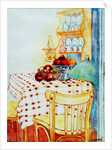 Cottage Kitchen Table with Apples, 2005 by Joan Thewsey