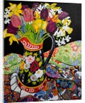 Canal Boat Jug, Daffodils and Tulips, 2005 by Joan Thewsey