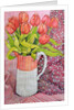 Tulips in a Pink and White Jug, 2005 by Joan Thewsey