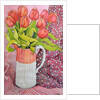Tulips in a Pink and White Jug, 2005 by Joan Thewsey