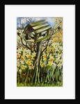 Daffodils, and Birds in the Birdhouse, 2000 by Joan Thewsey