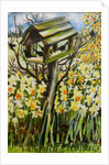 Daffodils, and Birds in the Birdhouse, 2000 by Joan Thewsey