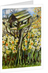 Daffodils, and Birds in the Birdhouse, 2000 by Joan Thewsey