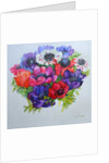 Anemones: red, white, pink and purple, 2000 by Joan Thewsey