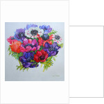 Anemones: red, white, pink and purple, 2000 by Joan Thewsey