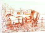 Serenade, Janie and a Donkey in the Meadow, 2000 by Joan Thewsey