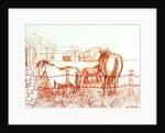 Serenade, Janie and a Donkey in the Meadow, 2000 by Joan Thewsey